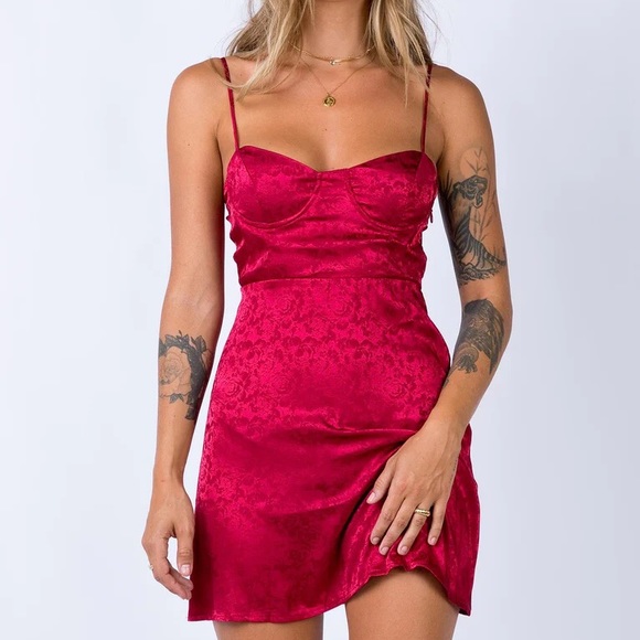 Princess Polly | Dresses | Princess Polly Diva Mini Dress Deep Red |  Poshmark